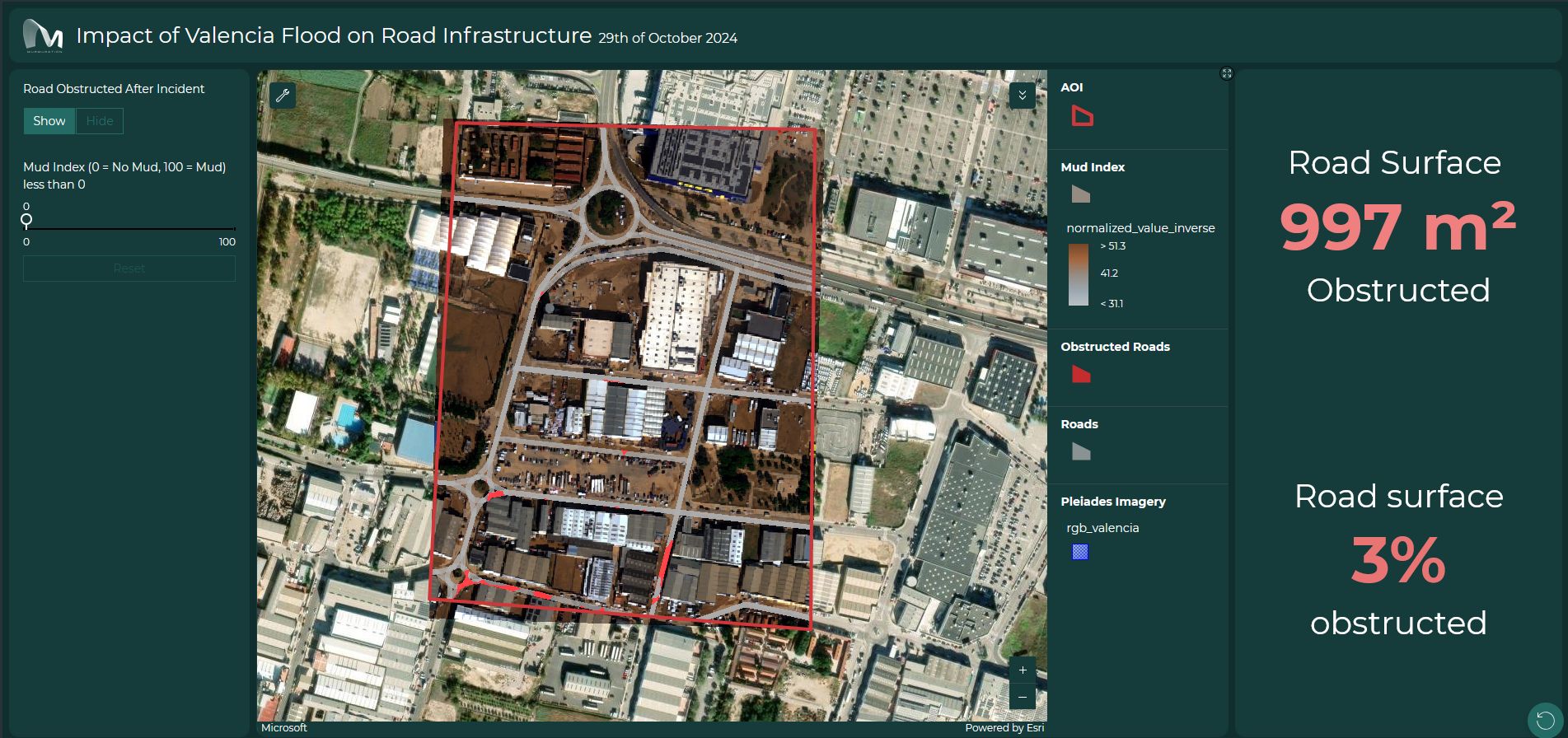 Screenshot of the sea level rise assessment in Ravena, Italy